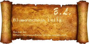Blumenschein Leila névjegykártya