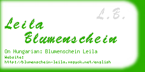 leila blumenschein business card